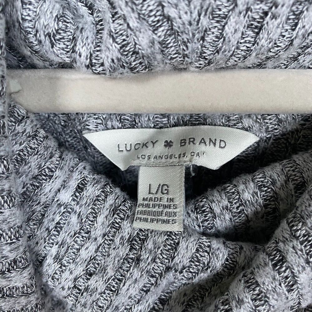 Lucky Brand Women's Bonne Chance Tunic Sweater Size Large Turtleneck Solid Gray - Picture 2 of 3